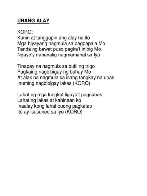 unang alay pdf|Unang.